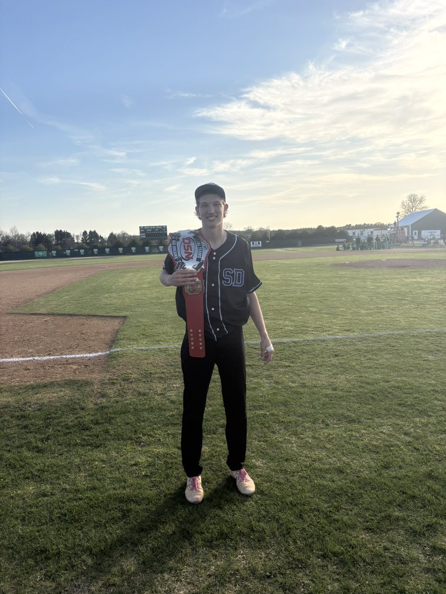 DelmarvaSports's tweet photo. A complete game 10 strikeout win for @SDHS_Sports’ Caleb Loring! 

He is our Stanley Steemer player of the game. 

#LocalTeamsBigDreams https://t.co/WLfz0g8rk8