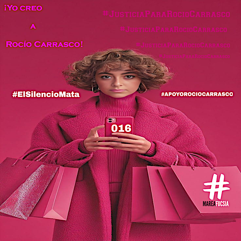_WalkWalk_'s tweet photo. Pido Justicia     
Pido Protección           
para Rocío Carrasco
VG☎️"Yo sí te creo" ¡Llama al 016!
#MareaFucsia #JusticiaParaRocioCarrasco #APOYOROCIO1A https://t.co/ELjVg5Gntf