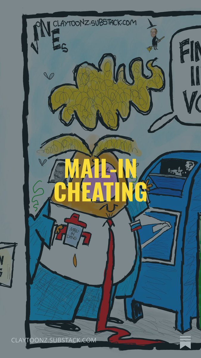 claytoonz's tweet photo. Read the blog and subscribe to my Substack. #Trump #Mailinvoting #VoterFraud #ElectionFraud #RepublicansCheat https://t.co/2xbdb5Buxy