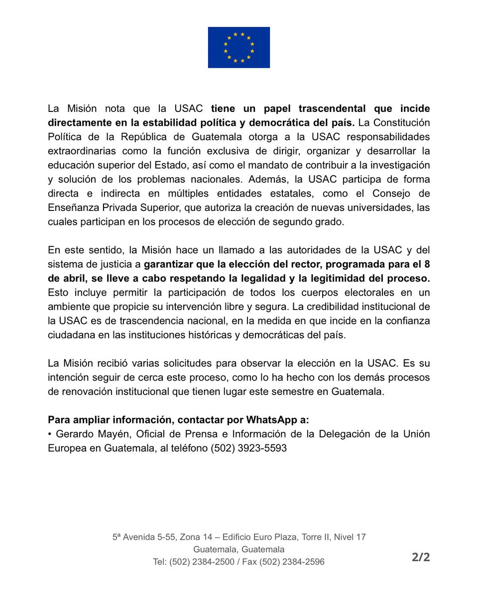 Unión Europea en Guatemala tweet media