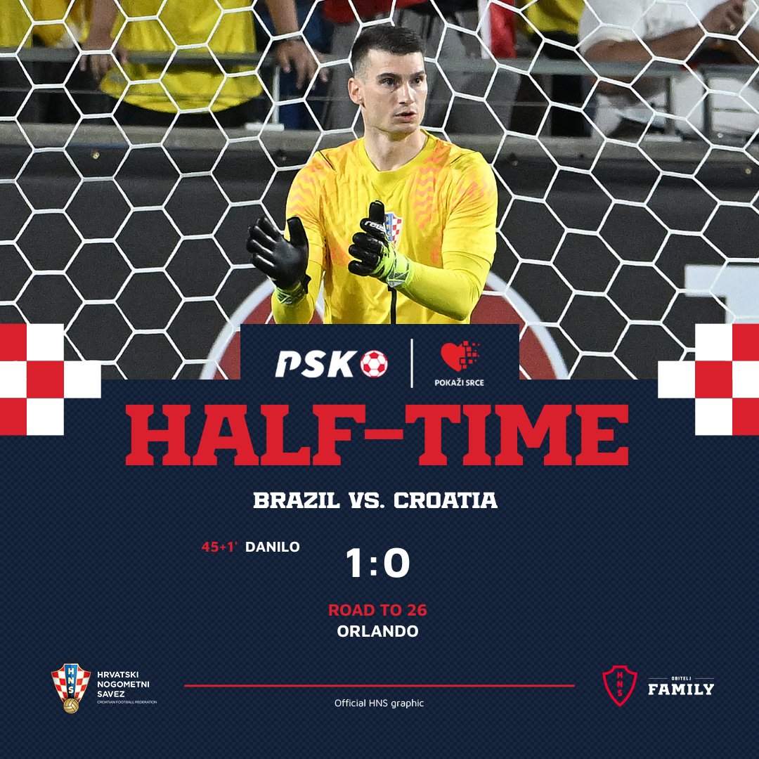 HNS_CFF's tweet image. HT | 🇧🇷 1:0 🇭🇷

#Croatia and @CBF_Futebol take a break. ⏸️ #BRACRO

#HrabarBroj | #PokažiSrce | #Family | #Vatreni❤️‍🔥