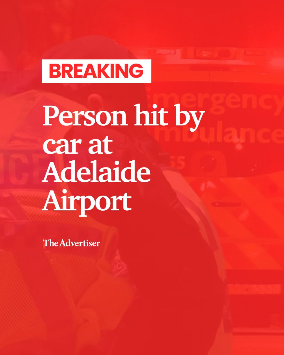 theTiser's tweet photo. Emergency services have rushed to Adelaide Airport after a pedestrian was struck by a car on Wednesday morning. 📌 BREAKING: https://t.co/8jSpFqLHMQ https://t.co/r5PUFa9Tbx