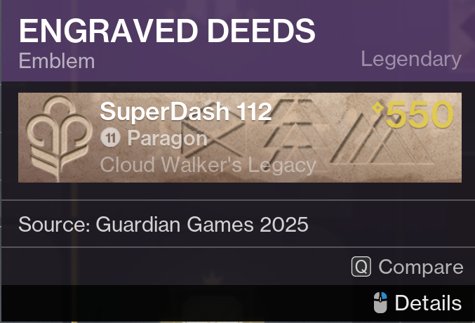 SuperDash112's tweet photo. @EmblemCollector The emblem they gave to me for being in the top 10% was the Engraved Deeds emblem. https://t.co/O8h5slgB1O