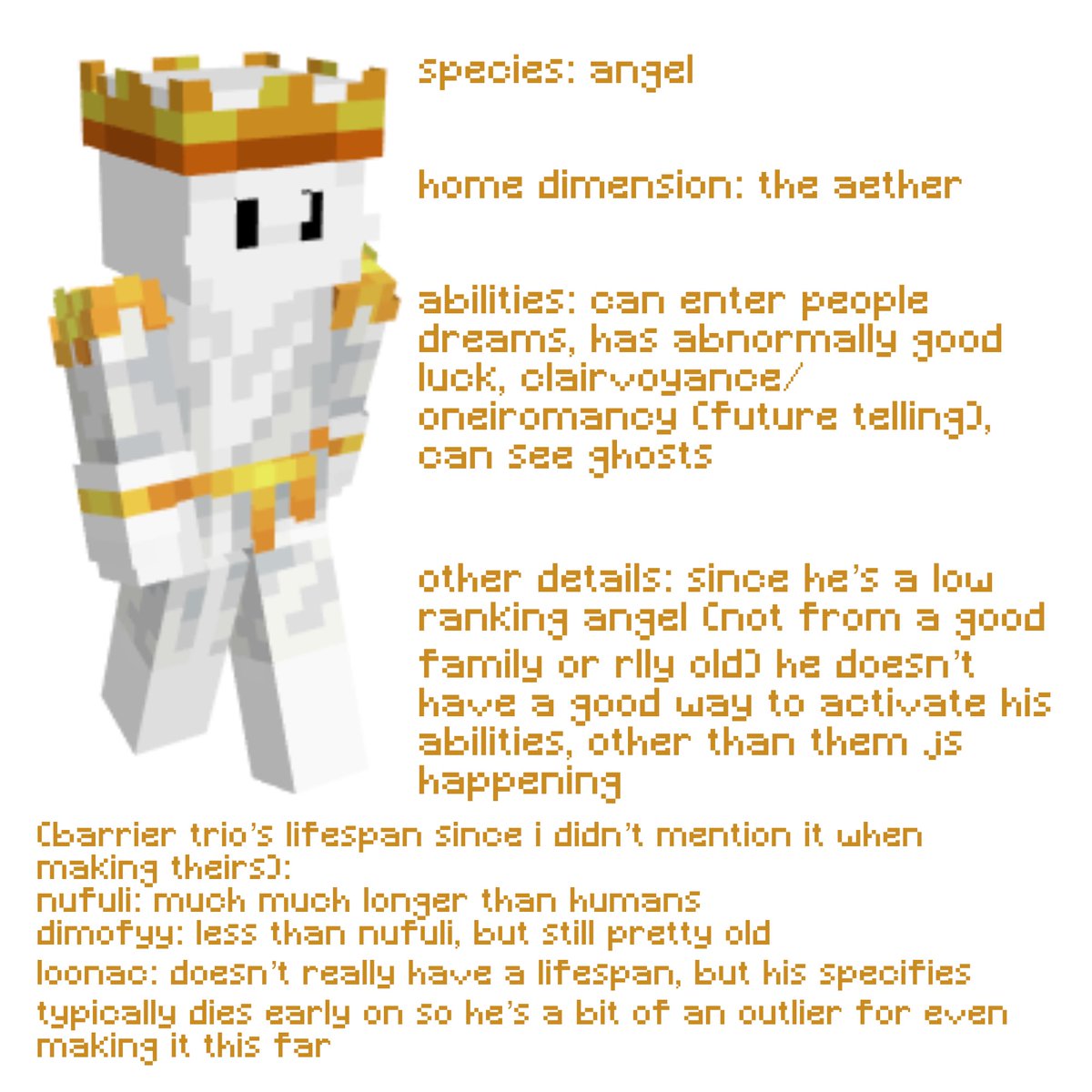 wisp species hcs.. im still very new to this smp so i apologize if any of these go against what the creators have already said about their sona #wispsmp 

galaxy is in the replies btw !!