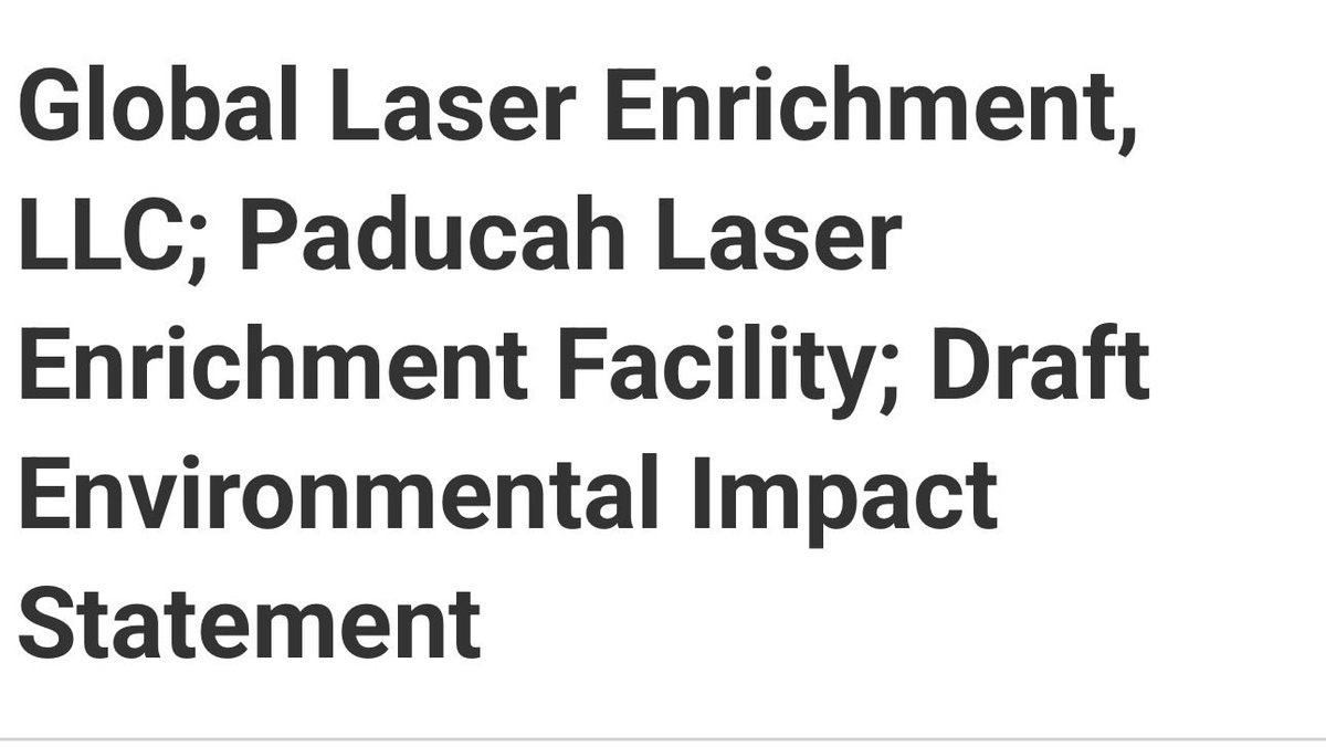 odeliaenergy's tweet photo. NRC DRAFT EIS ISSUED: GLOBAL LASER ENRICHMENT - PADUCAH LASER ENRICHMENT FACILITY

• Docket No. 70-7033 | Federal Register Vol. 91, No. 59 | March 27, 2026
• NRC released draft Environmental Impact Statement for Global Laser Enrichment’s proposed Paducah Laser Enrichment Facility (PLEF) in McCracken County, Kentucky
• 322-acre site ~5 miles west of Paducah

• Proposed licensed activities:

Re-enrich depleted UF6 tails to natural levels

Enrich natural UF6 up to 8% U-235

• Technology: laser-based isotope separation

• NRC staff preliminary recommendation: issue the license unless safety issues mandate otherwise

• Public comment deadline: May 11, 2026 | Docket ID NRC-2025-1007

Draft EIS finds environmental impacts acceptable to support licensing, subject to final review. NRC staff signals a favorable stance, advancing the PLEF licensing process.

$CCJ $LEU $URNM