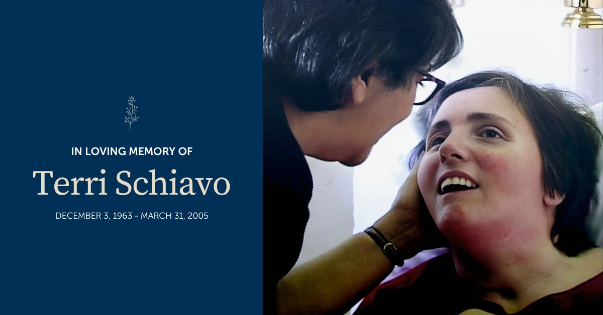 Today, March 31, 2026, marks the 21st anniversary of Terri Schiavo’s death. A child born on that day in 2005 is now not only an adult but legally able to drink. That child has been an adult for three long years and may be serving in the U.S. military.

Terri died in great pain,