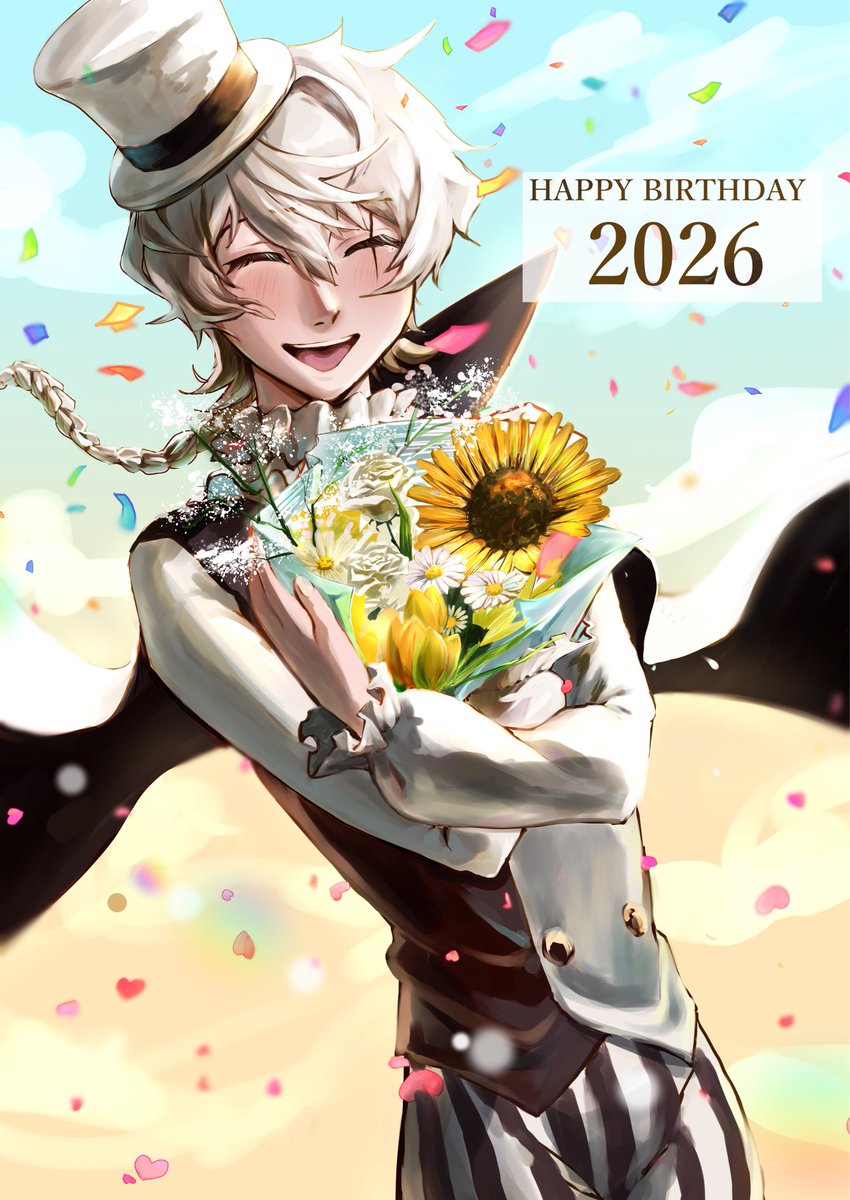 Drryubnst's tweet photo. ℍ𝕒𝕡𝕡𝕪𝕓𝕚𝕣𝕥𝕙𝕕𝕒𝕪✨️✨️
#愉快な道化師生誕祭 
#鳥好きの三つ編み道化師誕生祭 
#天人五衰の道化師誕生祭2026 https://t.co/QbHT6TFg43