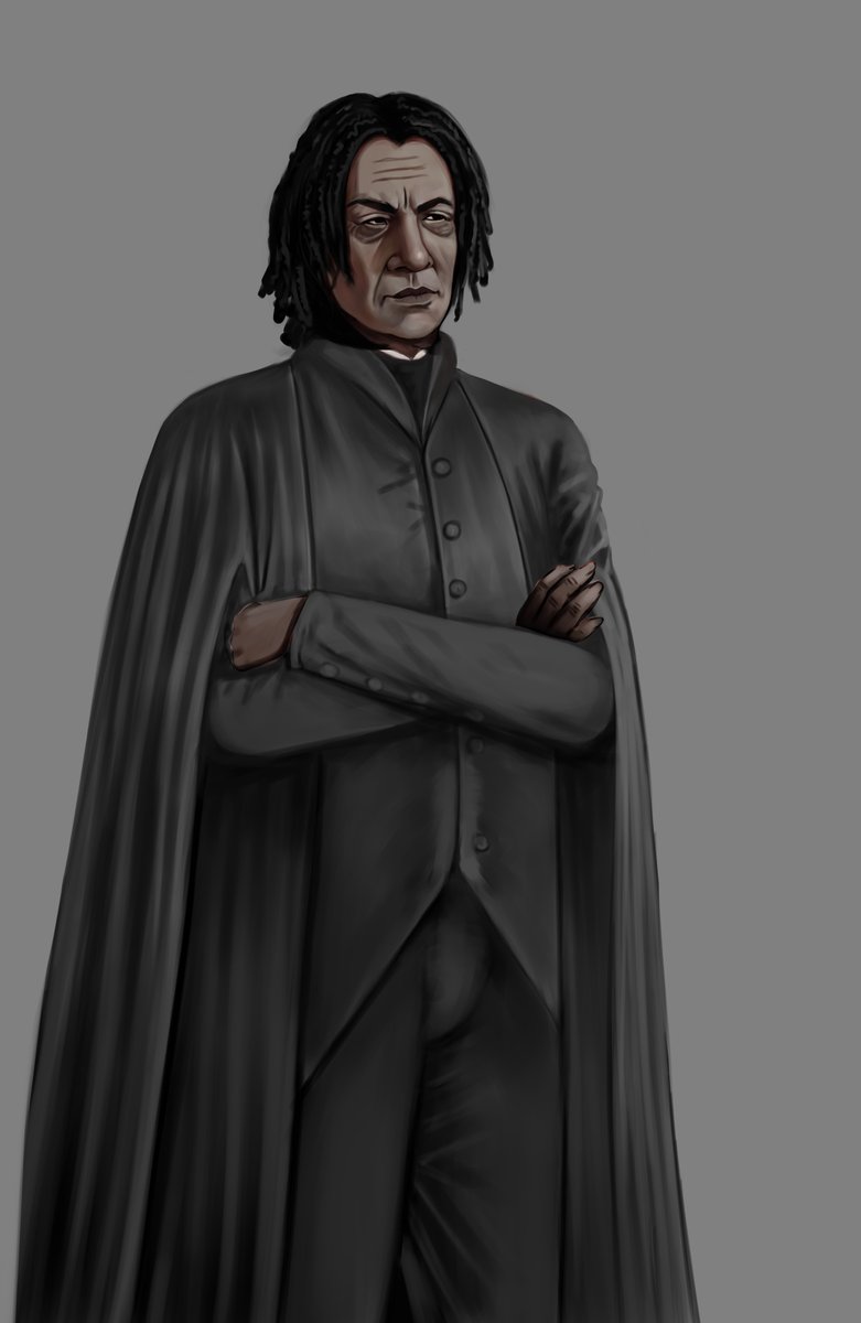 CheatingWitches's tweet photo. Our primary antagonist, to accommodate and stay true to the new harry potter series!
I give you, black Snape! https://t.co/IWGGrbdfom