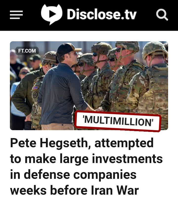 RaefiThoughtsEn's tweet photo. Do you remember the company Blackwater, which I introduced earlier?
The same company that, under Jewish management, has so far gained the most profit from the Ukraine war (from hundred-year contracts over prime Ukrainian agricultural lands to the supply and sale of weapons).
Now it has been revealed that
according to reports, a personal broker of Pete Hegseth, the Zionist U.S. Secretary of Defense, working at Morgan Stanley, contacted “BlackRock” in February to arrange a multi-million-dollar investment in this company’s defense ETF with the ticker IDEF.
This fund invests in companies such as RTX, Lockheed Martin, Northrop Grumman, and Palantir; companies that benefit from increased military budgets and escalating conflicts (through more Pentagon contracts and stock price growth).
This contact took place just before the start of the U.S. and Israeli military campaign against Iran.
For example, Palantir is the well-known company in the military–artificial intelligence field that carries out a major part of the war—from monitoring satellite imagery to urban cameras in Iran; identifying the points that should be targeted for attacking, and even determining the type of munitions.
