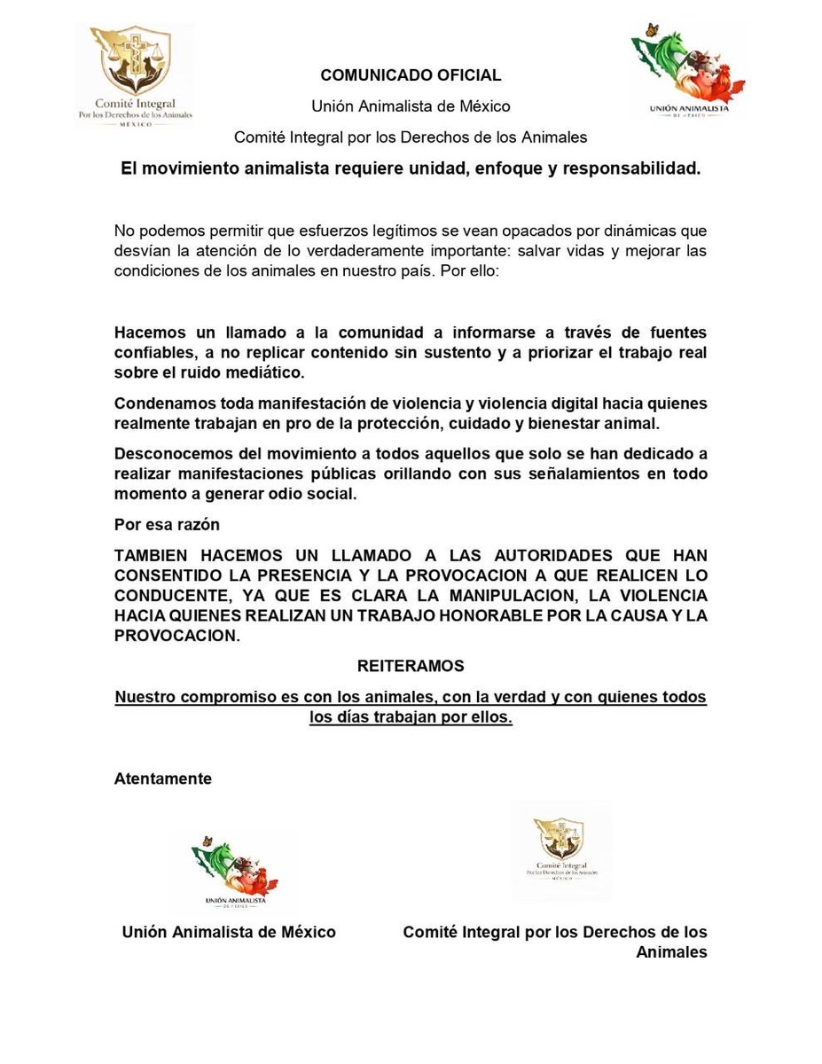 Comite Integral por el Derecho de los Animales tweet media