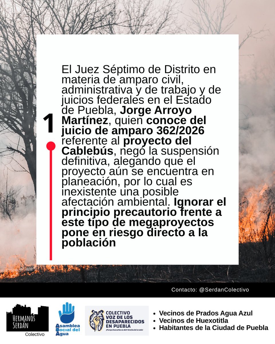 SerdanColectivo's tweet photo. El juez Jorge Arroyo Martínez (@JorgeAroy), negó la suspensión, pero seguimos firmes

Desde el Colectivo Hermanos Serdán luchamos por nuestras escuelas, parques y áreas verdes https://t.co/5gNVPzBH1p