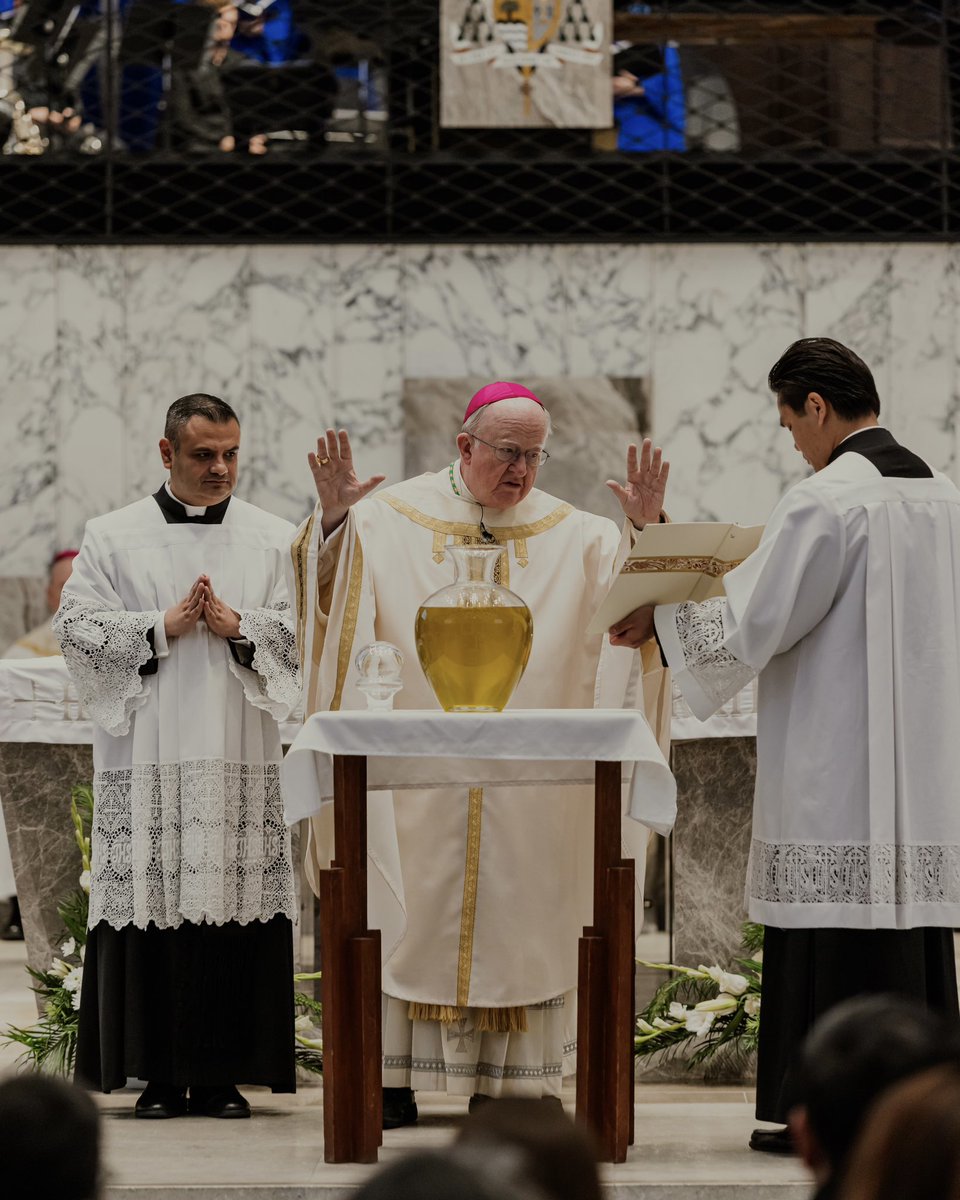 OrangeDiocese's tweet photo. Sacred moments from this year's Chrism Mass. 🙏

Yesterday, 200+ priests in our diocese joined together at @christcathedralca to renew their priestly promises. At this powerful Mass, @OCBishop also blessed the holy oils used throughout the year: the Oil of Catechumens (for those preparing for Baptism), the Oil of the Sick (for anointing the ill) and consecrated the Oil of Sacred Chrism (for Baptism, Confirmation, and Priest Ordination). 

Let us continue to pray for our clergy who selflessly serve the people of God each day. 

To view the livestream of this Mass, visit: https://t.co/fyUqir2Mjm