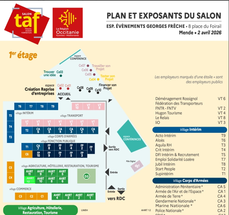 Umih48's tweet photo. SALON TAF LOZERE - Jeudi 2 avril 2026
Espace Evenementiel Georges Frèche
📷Venez nous retrouver sur le stand AHRT 12 du Village  AGRICULTURE, HÔTELLERIE, RESTAURATION, TOURISME
📷Au programme : pré-entretiens, formations CHRDT, informations diverses du secteur CHRDT...
#recruter https://t.co/zC76pfgiB1