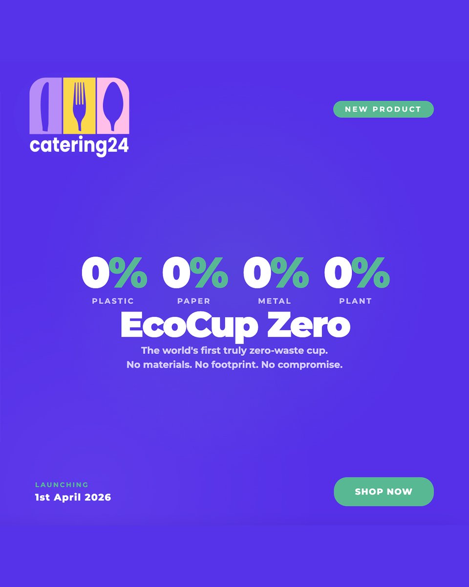 A world first! Introducing the EcoCup Zero.
Click here: catering24.co.uk/eco-cup-zero
