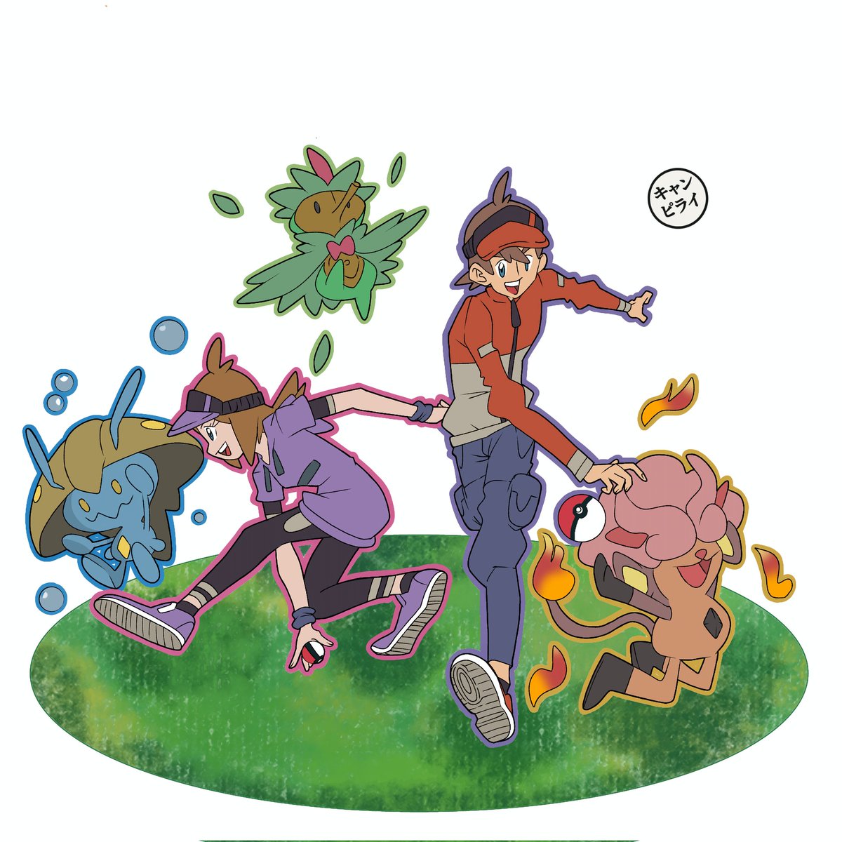 INNOUProject's tweet photo. Los 2 protagonista de una grandiosa historia, tomarán caminos diferentes los cuales se entrelazan con el inicio de la oscuridad #PokemonGuardian #art #fakemon #projecto https://t.co/xaAUzfVz9E