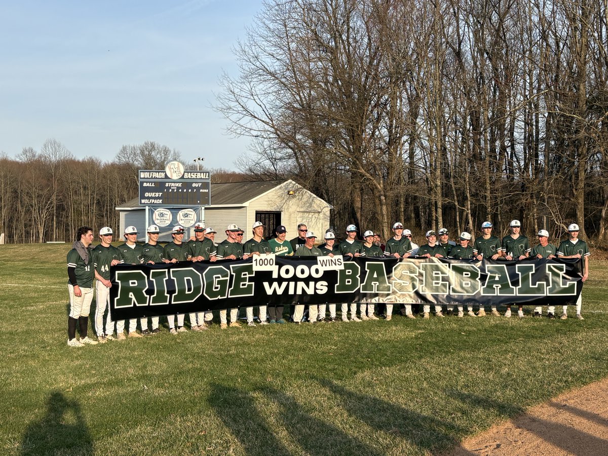 RidgeBaseball6's tweet photo. Congrats Ridge Baseball on 1000 program wins!!! https://t.co/mxyAL5J9sM