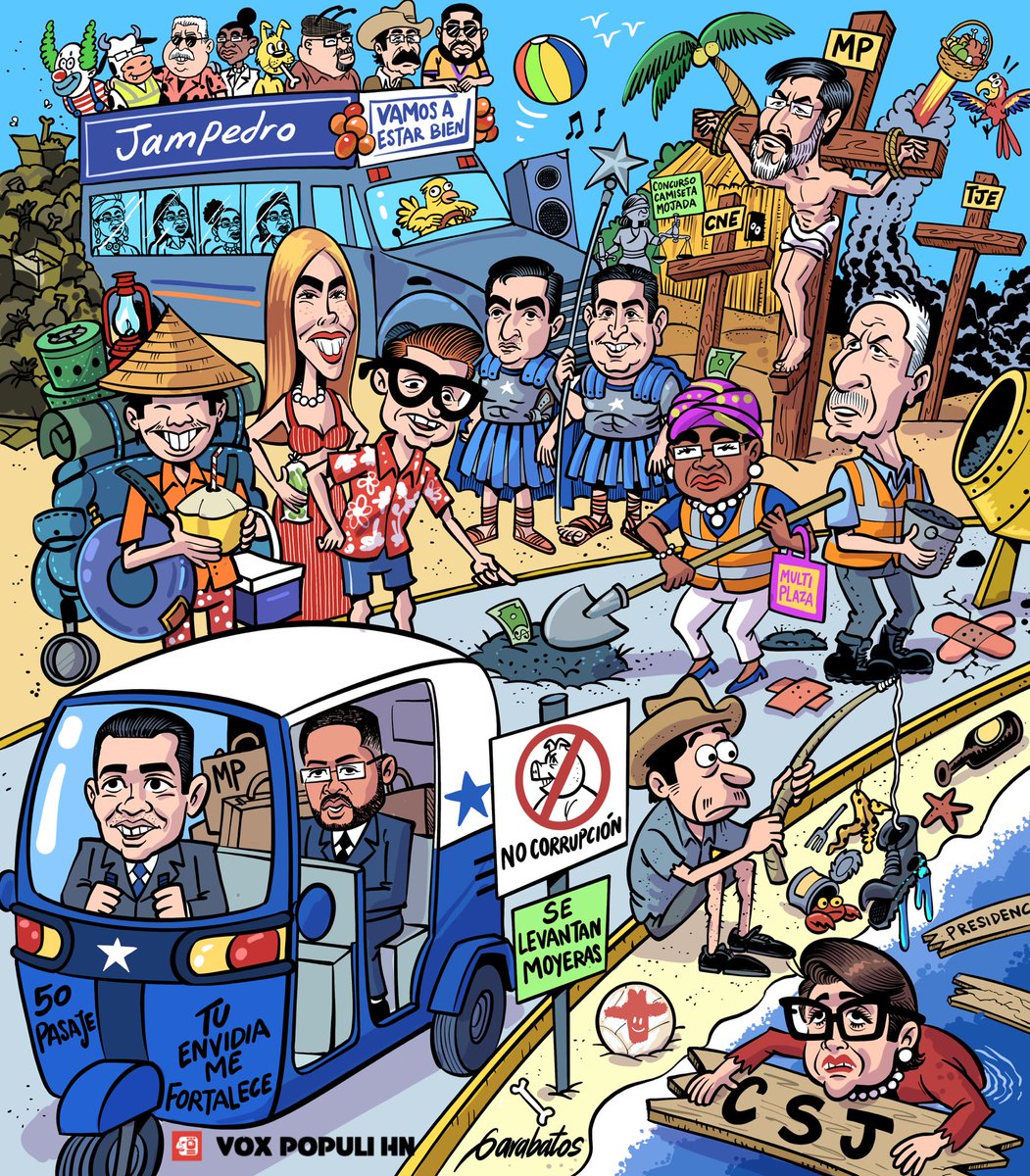 ¿Dónde está la justicia? Ilustración <a href="/voxpopulihn/">Vox Populi HN</a>