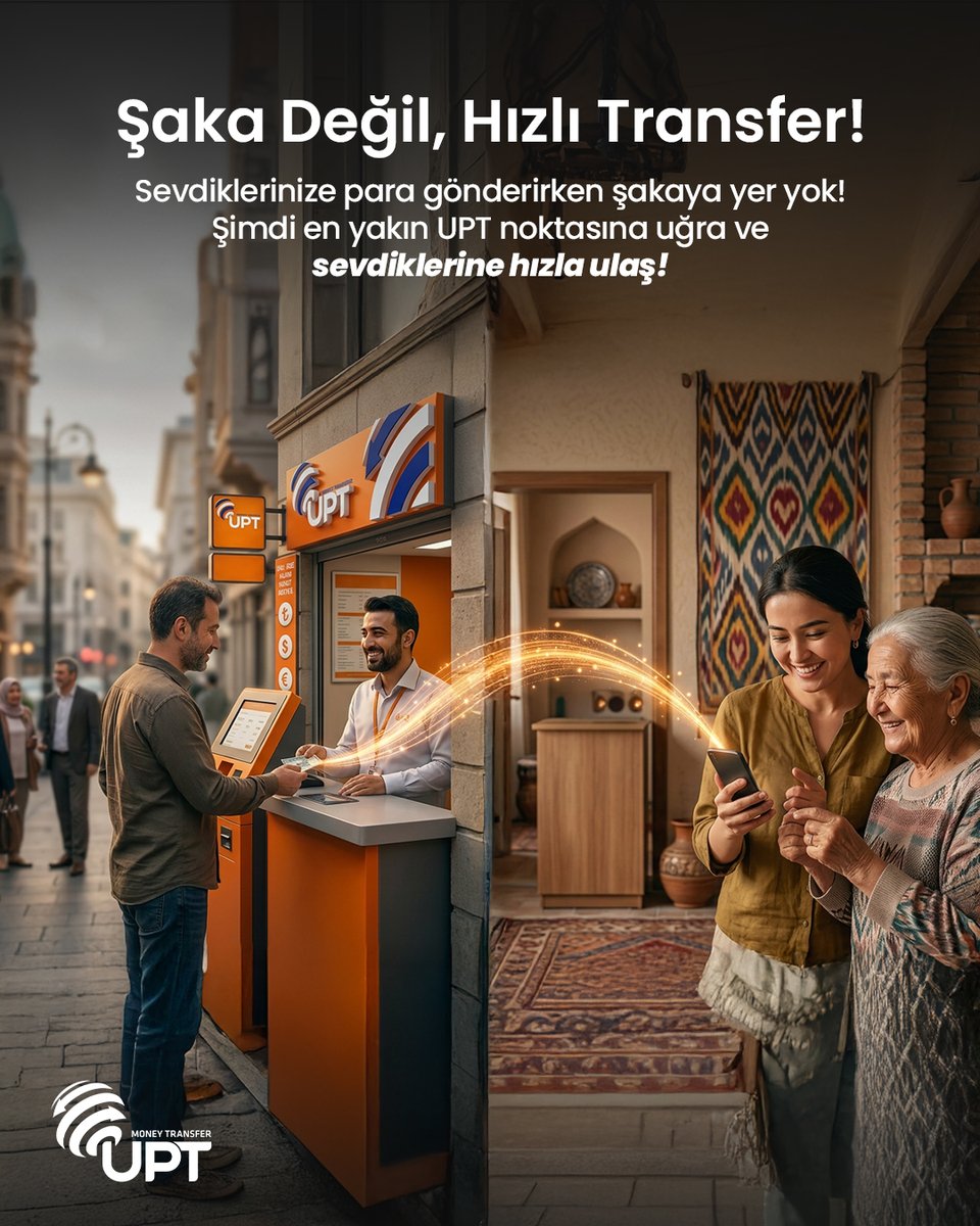 UPTint's tweet photo. Sevdiklerinizi mutlu etmek şakaya gelmez.

UPT ile para transferlerinizi güvenli ve anında gerçekleştirin. En yakın UPT hizmet noktasına ya da şubesine uğrayın, sevdiklerinizi gülümsetin. 🧡

#1Nisan https://t.co/DkMioPtpCY