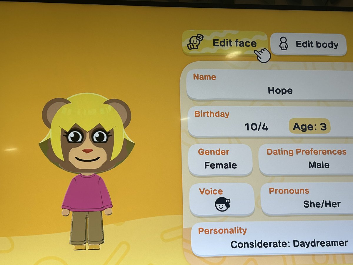 BazileDemons's tweet photo. Hope from mdp #maxdesignpro in tomodachi life #tomodachi https://t.co/WxlHUYu0XS