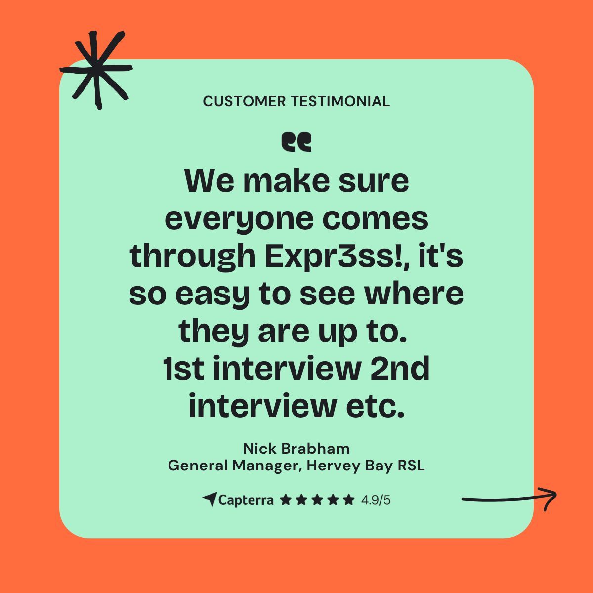 A busy day in hospitality doesn’t mean it slows down when you need to hire 💬  
For Nick Brabham at Hervey Bay RSL, getting time back in the day is to get the most out of the calendar feature to help manage interviews in bulk ✅️ 
Book a demo today: expr3ss.com/book-a-demo