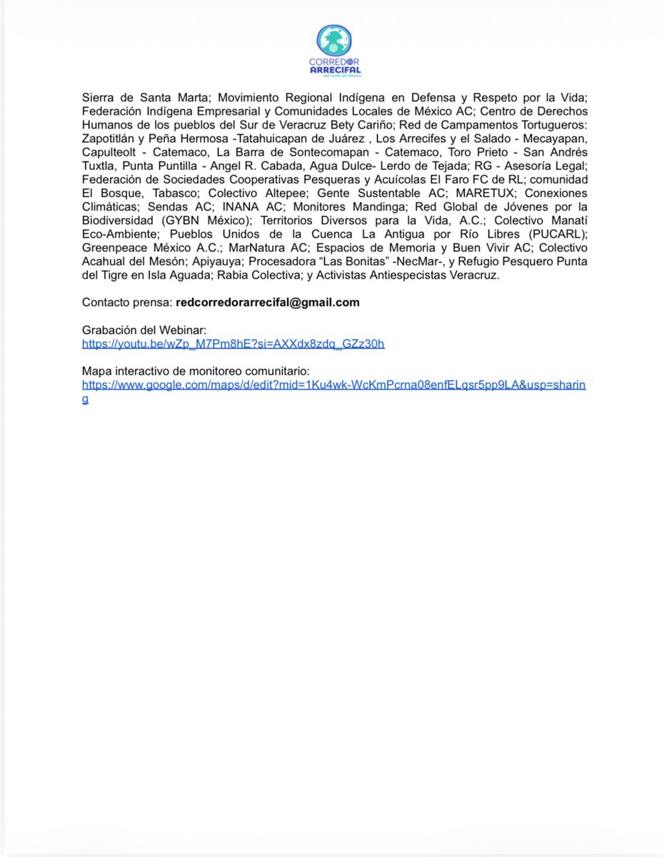 ernesto_mendez's tweet image. #Chapopote #ALERTA ‼️
Los integrantes de la Red Corredor Arrecifal del Golfo de México informaron que el derrame petrolero se extiende hasta #Tamaulipas y suma un total de 933 kilómetros de línea de costa, abarcando 96 sitios contaminados.