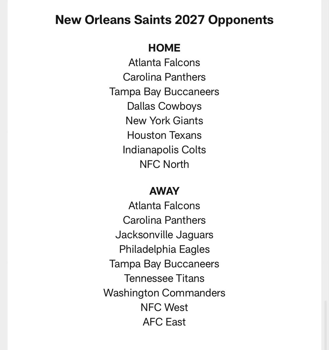 RossJacksonNOLA's tweet photo. The #Saints are set to travel to take in the Jags in 2027. https://t.co/Kv3dMY7aY1