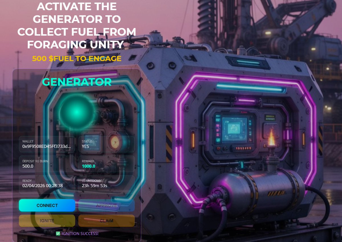 🚨 Don’t Miss Out! 🚨

Be among the first to farm $FUEL and power up our generators! ⚡

💡 Important: This drilling won’t always give 100% yield daily action is key to maximize rewards!

SHARE LIKE 3 winners AIRDROP
#GameFi #FUEL #PlayToEarn #CryptoGaming #FUELFACTORY