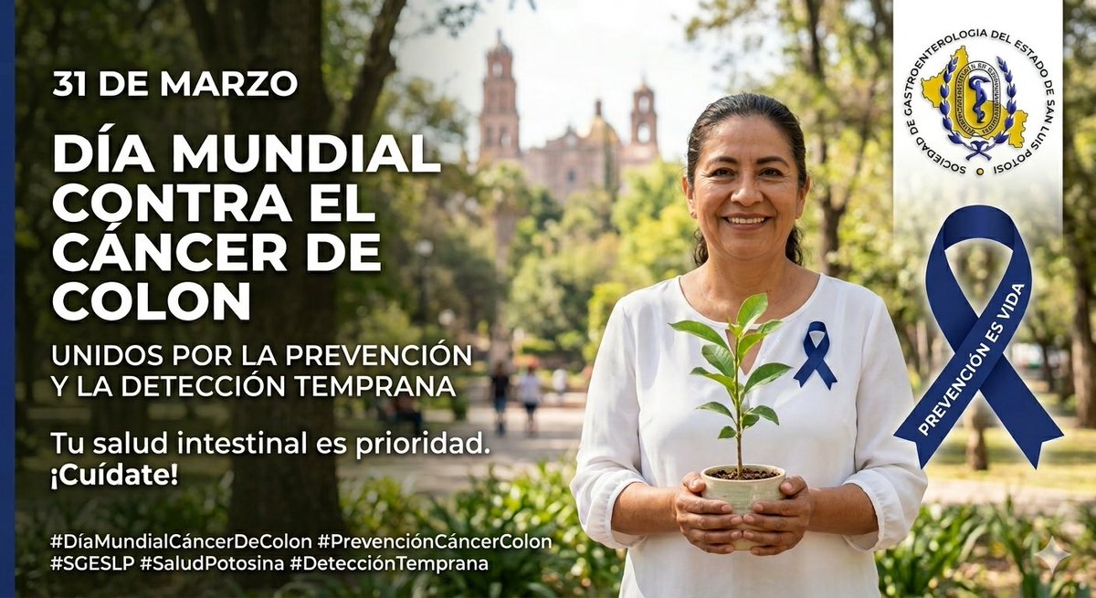 SGESLP's tweet photo. Este 31 de Marzo, Día Mundial Contra el Cáncer de Colon, recuerda: la detección temprana salva vidas 🌱💙 #DíaMundialCáncerDeColon #Prevención #Cuidate #SLP #DetecciónTemprana https://t.co/86CKuIYZ8D