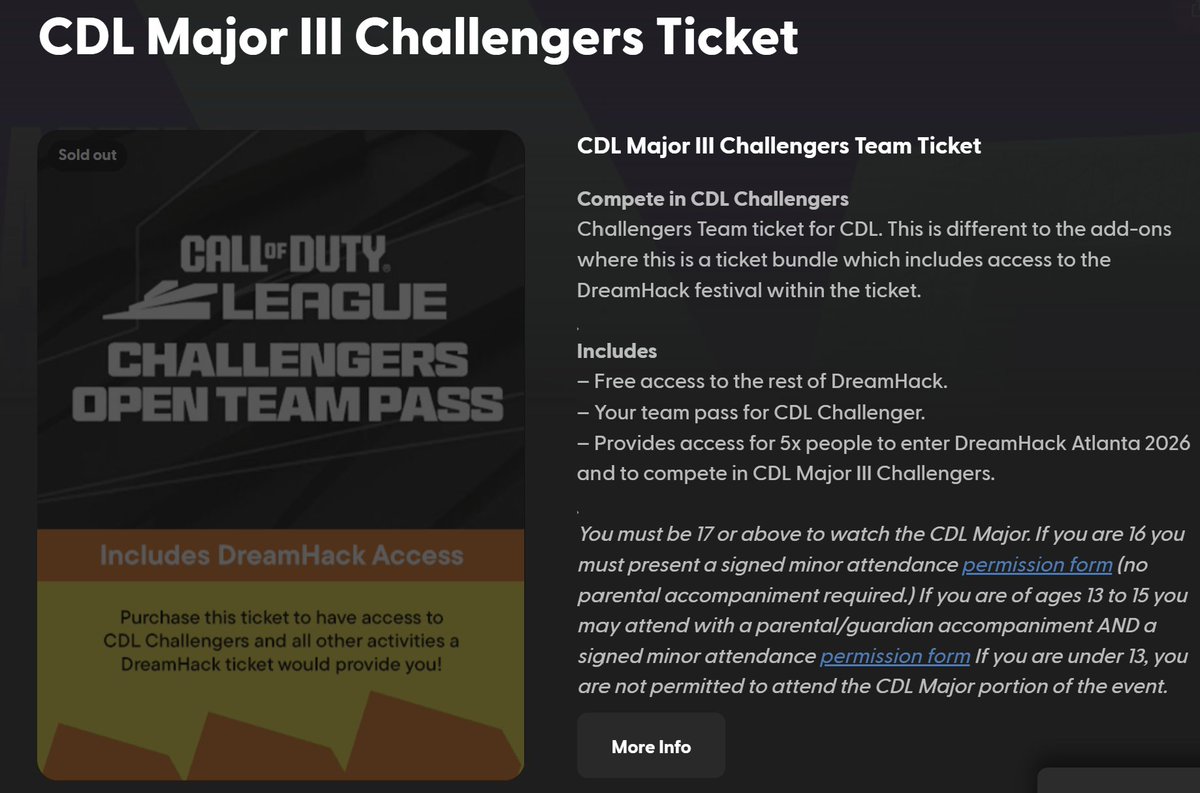ThePit_EU's tweet photo. Appears Challengers Passes for Major III will NOT grant you access to the CDL Matches