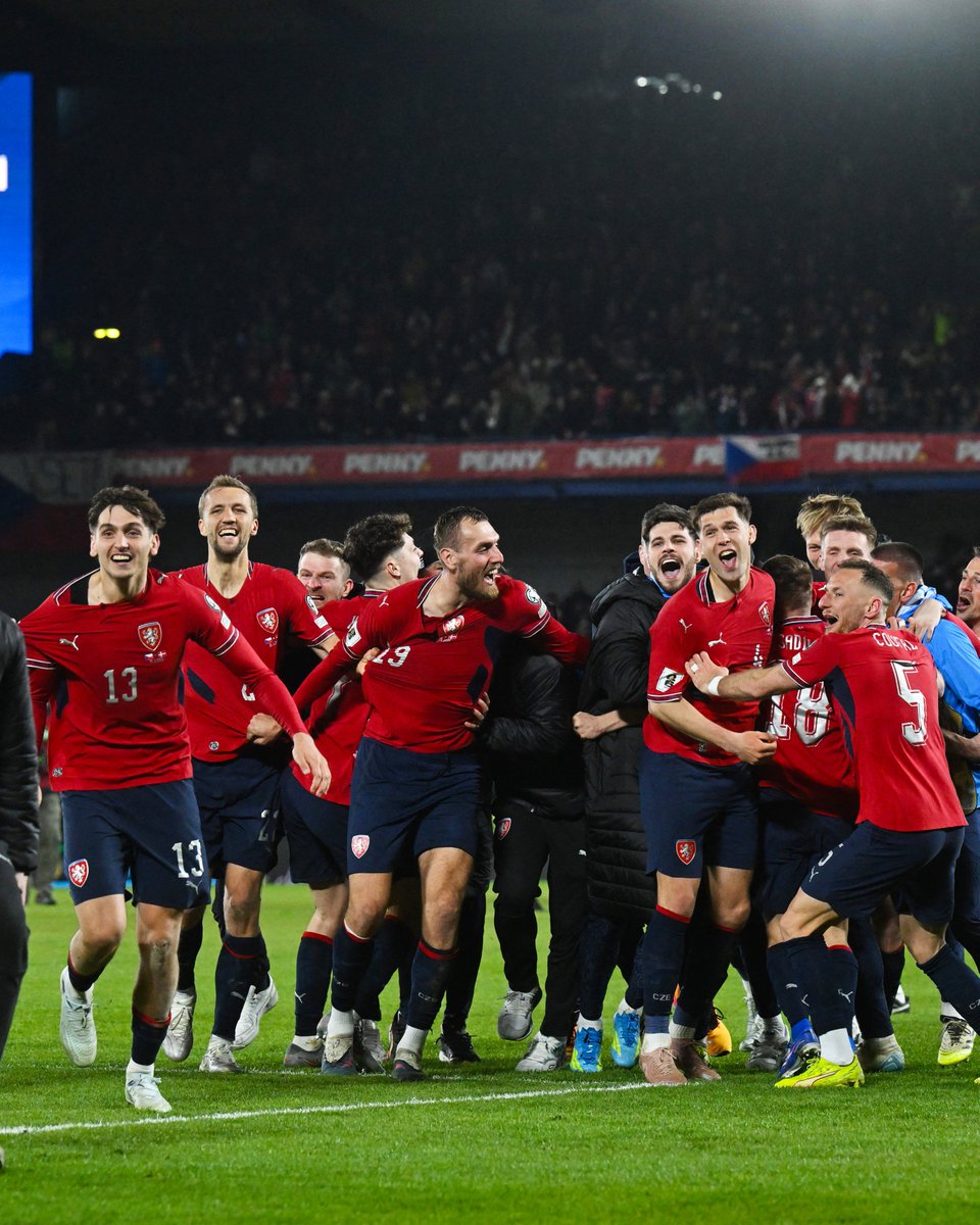 brfootball's tweet photo. Czechia return to the World Cup after a 20-year absence following a penalty shootout win over Denmark 🇨🇿 https://t.co/GnYoHkHiiG