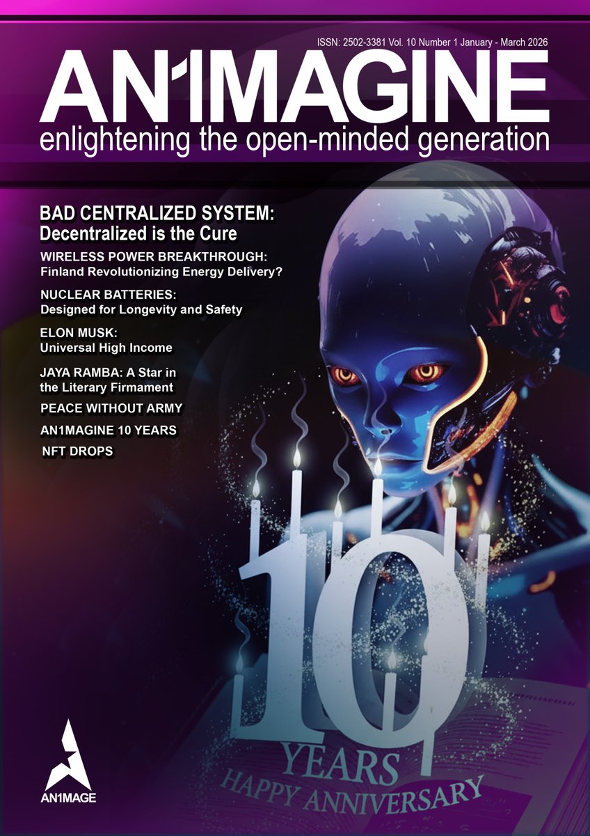 an1mage's tweet photo. An1magine Volume 10 No. 1 January-March 2026
https://t.co/6cT0nVpvYM #An1magine #An1mage #decentralized #artist #designer #criticalthinker #wisdom #humanity #speciesity #magazine @elonmusk @MSGumelar https://t.co/djW2Quld4E
