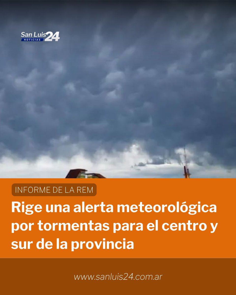 sanluis24ok's tweet image. 👉La Red de Estaciones Meteorológicas (REM) advierte sobre lluvias y tormentas aisladas para las regiones centro y sur de la provincia que se extenderán hasta la mañana de este miércoles 1 de abril.

Más en sanluis24.com.ar

#SanLuis #AlertaMeteorologica #Tormentas