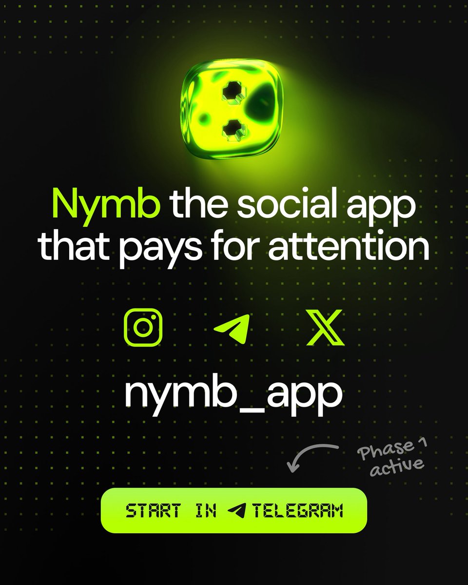NYMB_app's tweet photo. NYMB 🔥 a system where attention becomes an asset.
Phase 1 is active. Start in Telegram. https://t.co/WDioOloszn