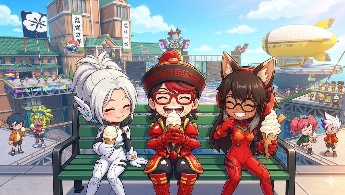 Kineysha, Laynix, and MarkFox on a lovely day, enjoying themselves and eating delicious vanilla ice cream at WNA Academy (OCs wearing collaborative "Evangelion" outfits belong to <a href="/LaynixYT/">Laynix</a> and <a href="/markfox727/">🌸🍓Mark The Kitsune Fox-cat🍓🌸 & Kitsune Markfox</a>). 😋🍦
#Ninjala
