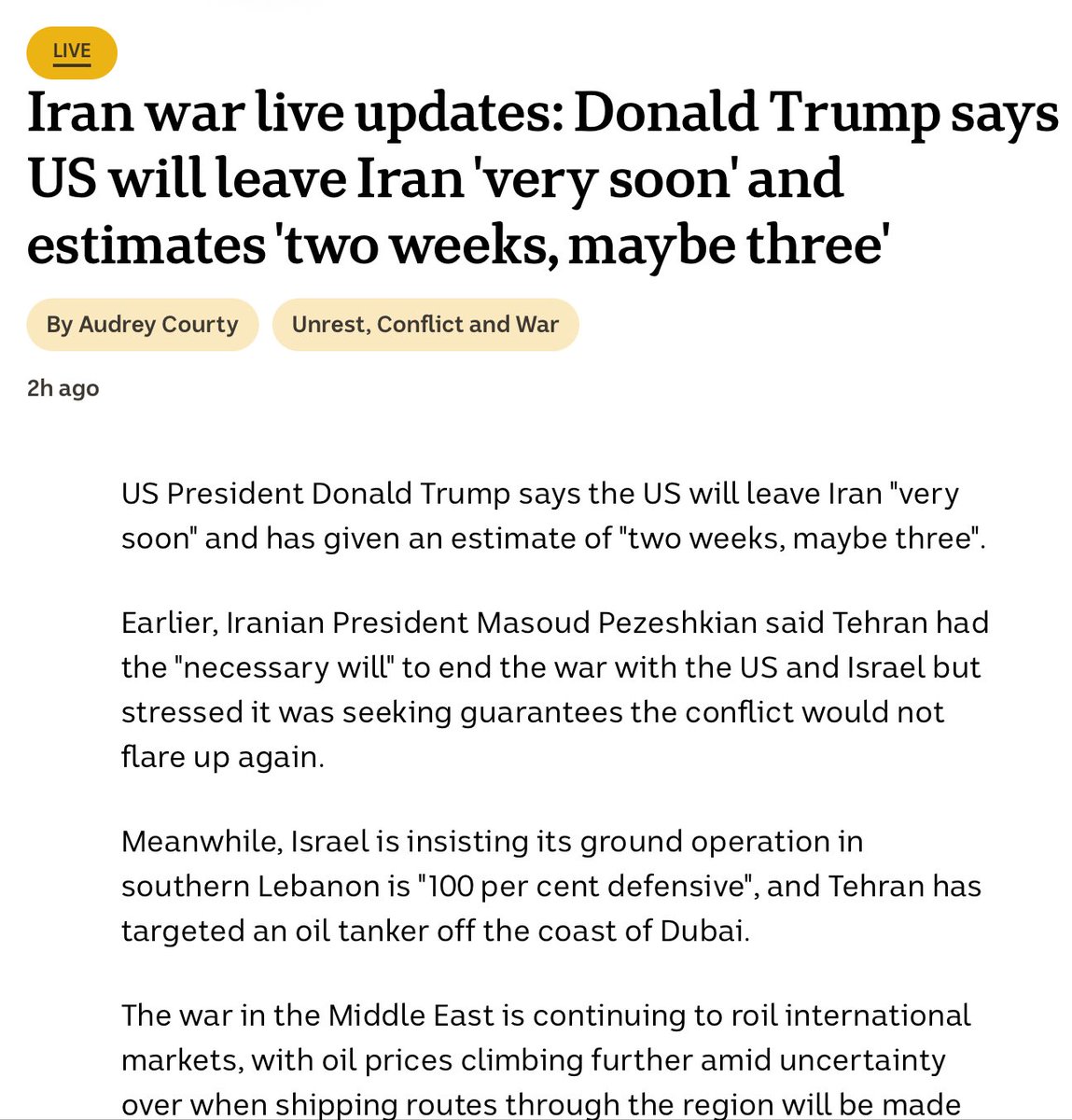 IntBystand's tweet image. … and that’s why I’m moving tens of thousands of ground troops into the region. Translation of this latest #TrumpCult bullshit: It’s pump-and-dump time again #TrumpGrift #Iran #USpol #auspol