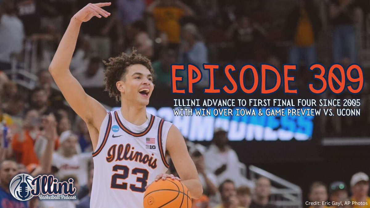 PodcastIllini's tweet photo. Ep. 309 is posted! #Illini 

🟠Elite 8 Victory Over #Iowa 
🔵Final Four Preview vs. #UConn 
🟠Final Four &amp; Brad Underwood Notes

#MarchMadness #FinalFour

https://t.co/chfQbsiYwh https://t.co/R72gQ9Hpj6