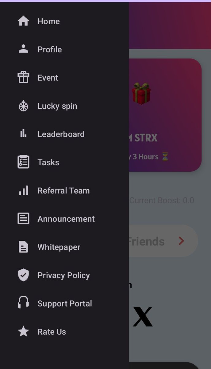 OnwukweToochukw's tweet image. Are you a @StarXCoreTeam user, an active miner and you're finding it difficult to complete your KYC, which went live on the 28th of March, 2026?

Here is a quick guide for you 👇

- Open your #StarX Network application 
- Go to menu as shown in the picture below 
- Go to profile
