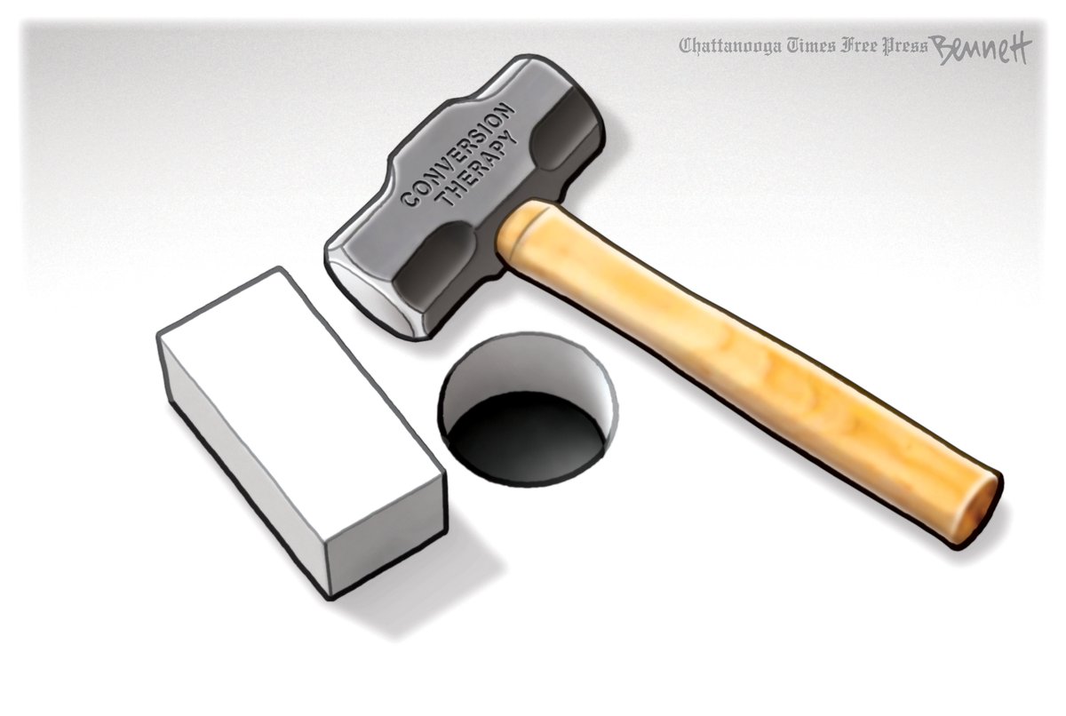 BennettCartoons's tweet photo. 4/1/2026- Square Peg, Round Hole #SCOTUS #ConversionTherapy #GayConversion #Quackery #QuackTherapy https://t.co/hlwPIxnwjw https://t.co/hnuyevWakJ