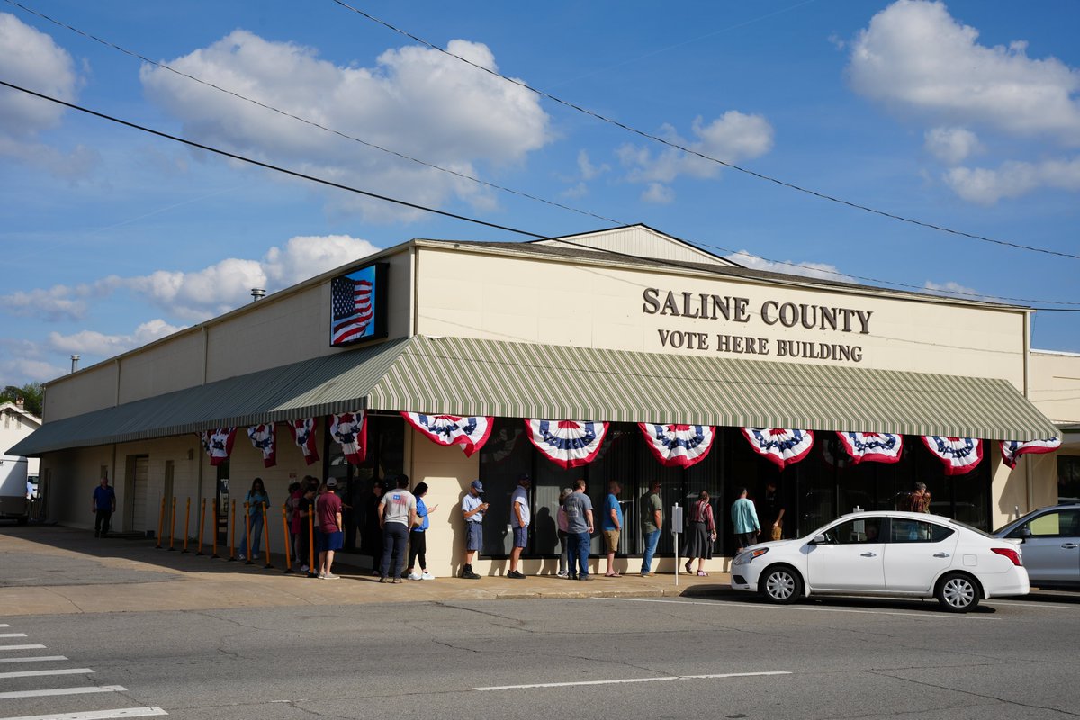 🗳️ 5:25 PM UPDATE

2,031 voted today — total now 6,434 ballots cast. Turnout: 8.33%.

Polls open until 7:30 PM. Vote at ANY of the 4 locations.

Finish strong, Saline County.

#SalineCoVotes
