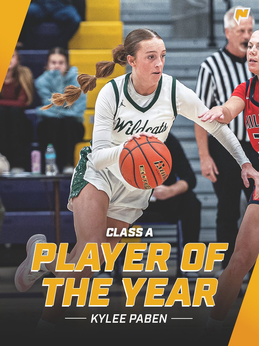 THEnebpreps's tweet image. Kylee Paben (@kylee_paben) is your Class A Player of the Year 🥇

The Millard West senior averaged 19.2 points while shooting 43% and 7.5 rebounds in 2025-26.

#nebpreps
