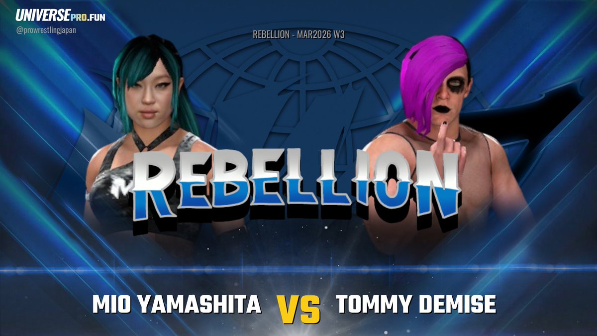 ProWJapan's tweet photo. Tonight's PWJ Rebellion Card brought to you by @SoloReprise2K's Universe tracker

Part 1 https://t.co/g1LHgzlcAC