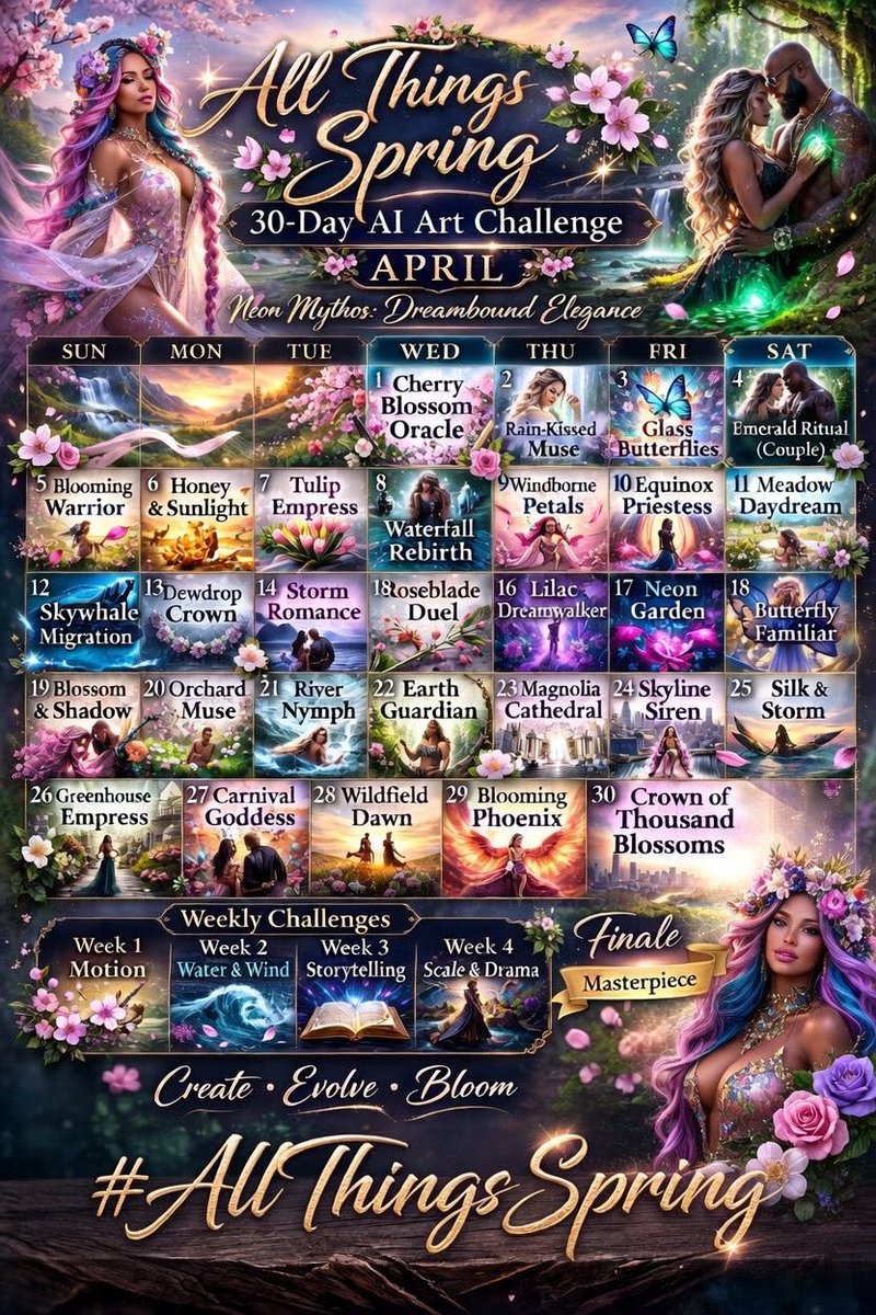 JasonVitale14's tweet image. #AllThingsSpring April Challenge 
By @JasonVitale14 
30 Daily Challenges
4 Bonus Challenges 
Comment, QT, Retweet, Share with others. Most of all have fun 🧡🦂