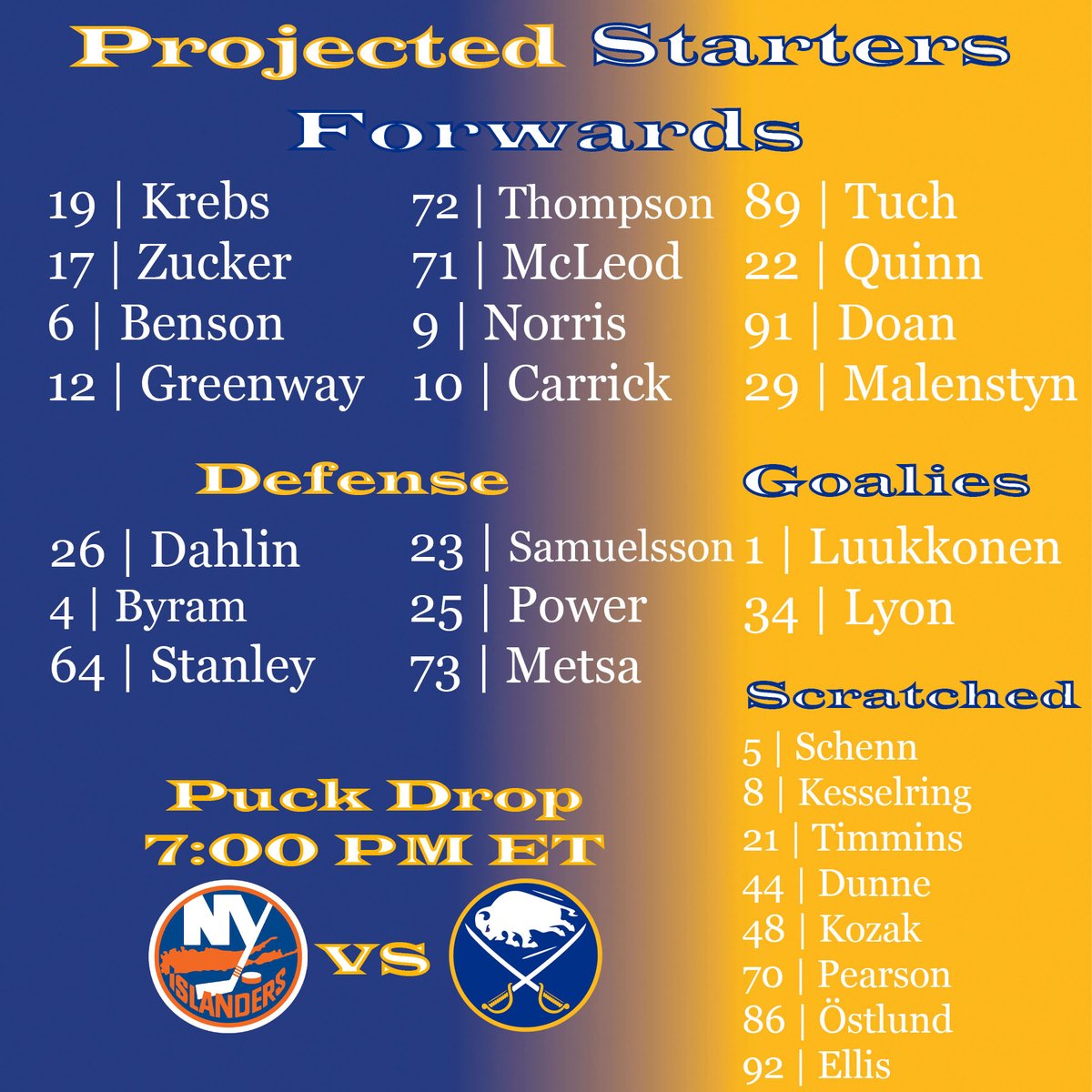 Sabres Advisory tweet media