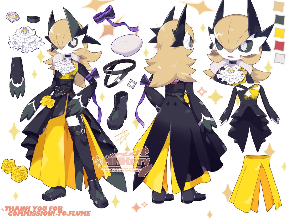 💛💜🖤*.THANK YOU FOR COMMISSION!.* サーナイト♂＆ゲッコウガ♂の