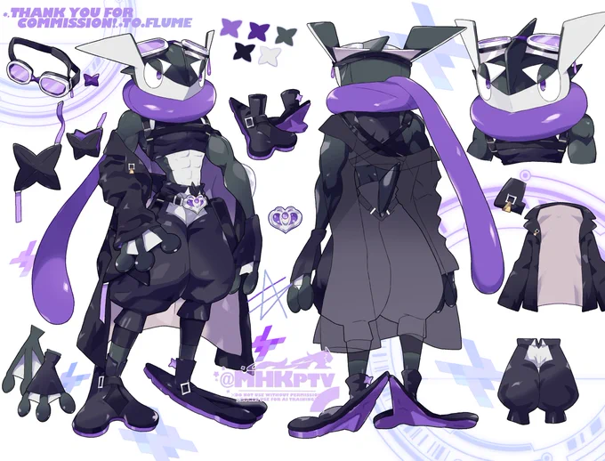 *.THANK YOU FOR COMMISSION!.* サーナイト&ゲッコウガの衣装デザイン