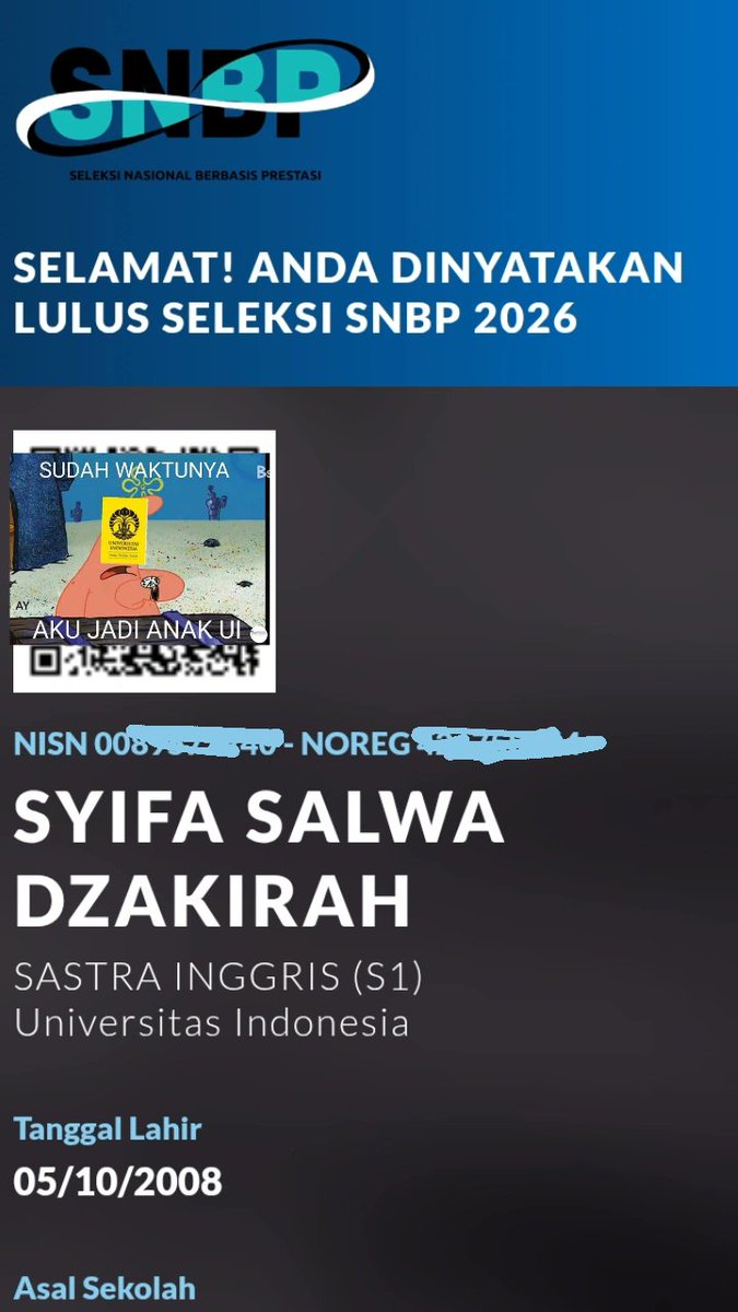 𐙚· wawaaaa²⁶ free tag | BISMILLAH LOLOS SNBP/SNBT tweet media