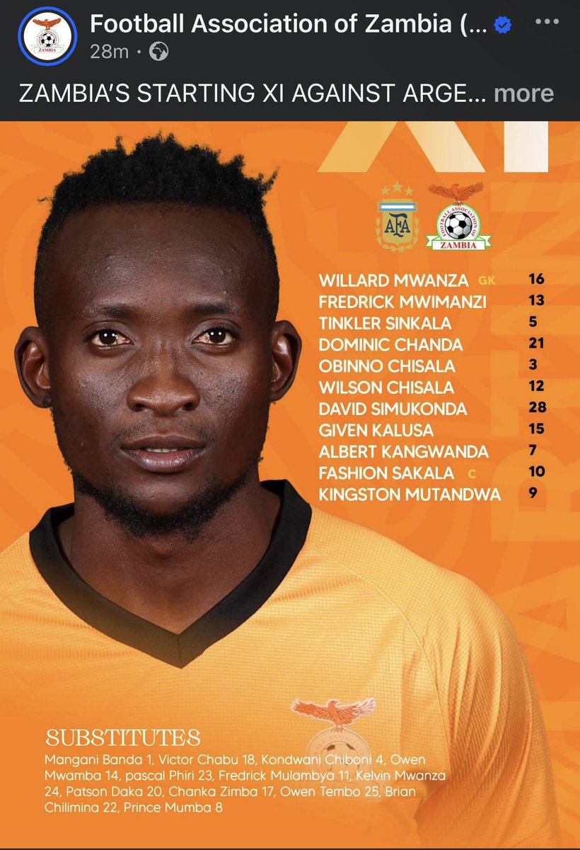 Chanka not starting sack the football association of Zambia cunts.