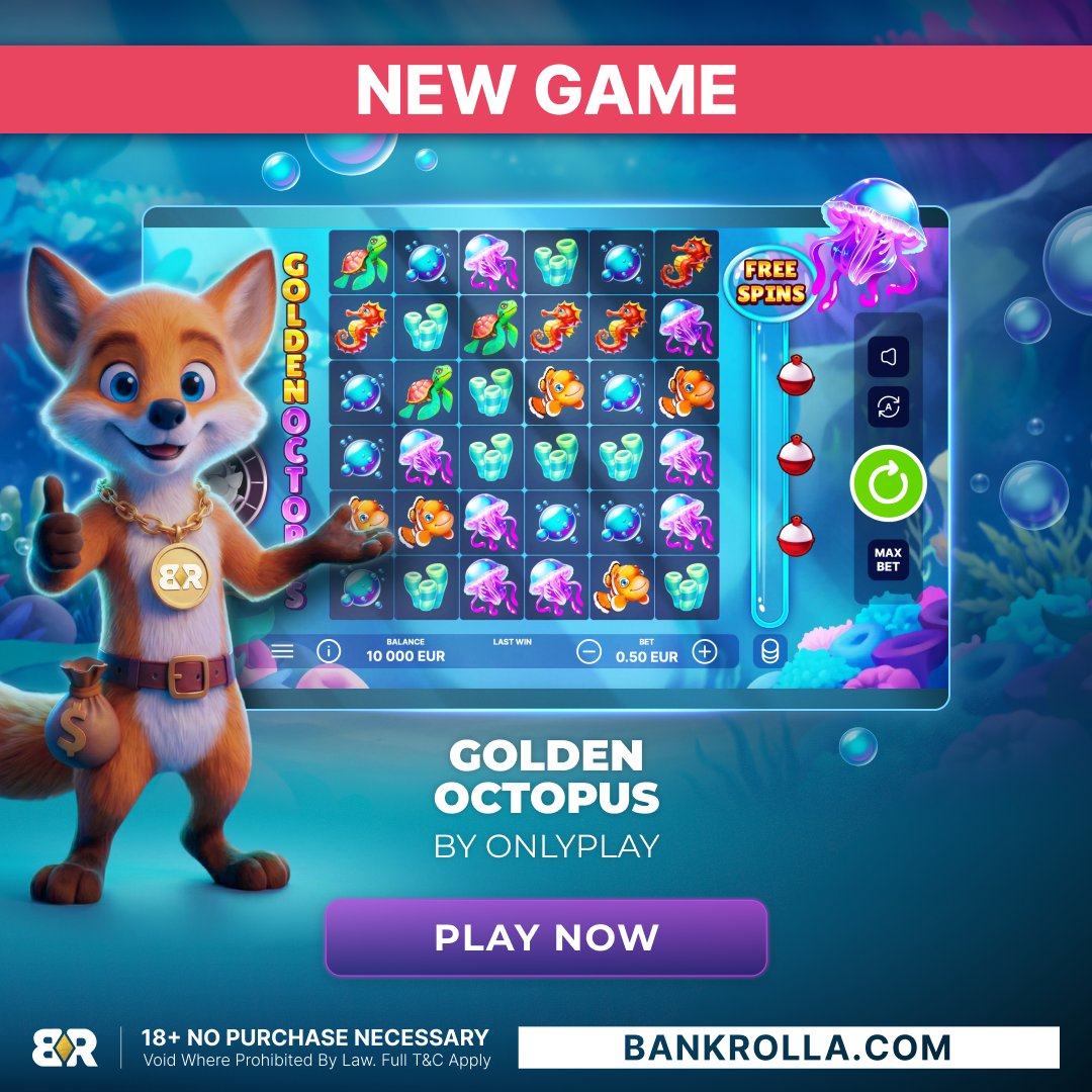 bankrollacom's tweet photo. GOLDEN OCTOPUS IS PRINTING WINS 🌊

The ocean is full of wins — are you ready to catch them? 👀
👇 Comment 🐙 if you’re diving in today

#Bankrolla #NewGame #GoldenOctopus #SweepstakesCasino #BigWins #PlayNow https://t.co/zP98Dz0bZm