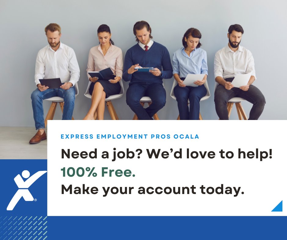 Helping people is our passion. That's why Express offers a free service to help people in the Ocala area find employment. And now -- we're offering same-day interviews to make your job search even faster! Make your account today at expresspros.com/us-florida-oca….