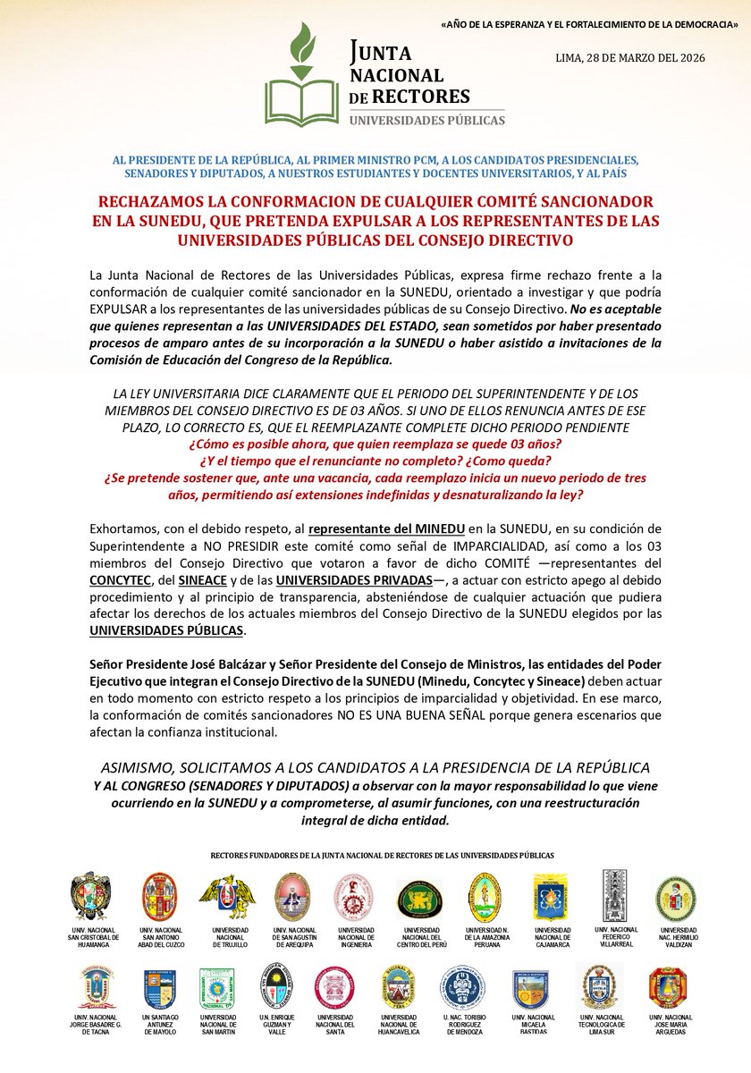 Asociación de Universidades Nacionales del Perú tweet media